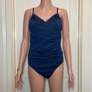 Garnet Hill One-Piece Navy Blue Swimsuit